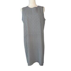 2/$30 Adrienne Vittadini Size 10 Black/White Geometric Sleeveless Sheath Dress
